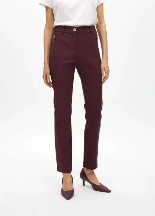 Pantalón bolsillo con cremallera tejido elástico