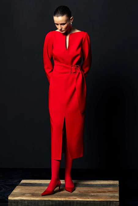 Vestido con hebilla y detalle abertura - Imagen 2